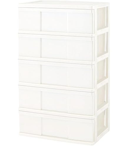Amazon｜収納ケース ワイド チェスト 4段 引き出しカラー (マシュマロ